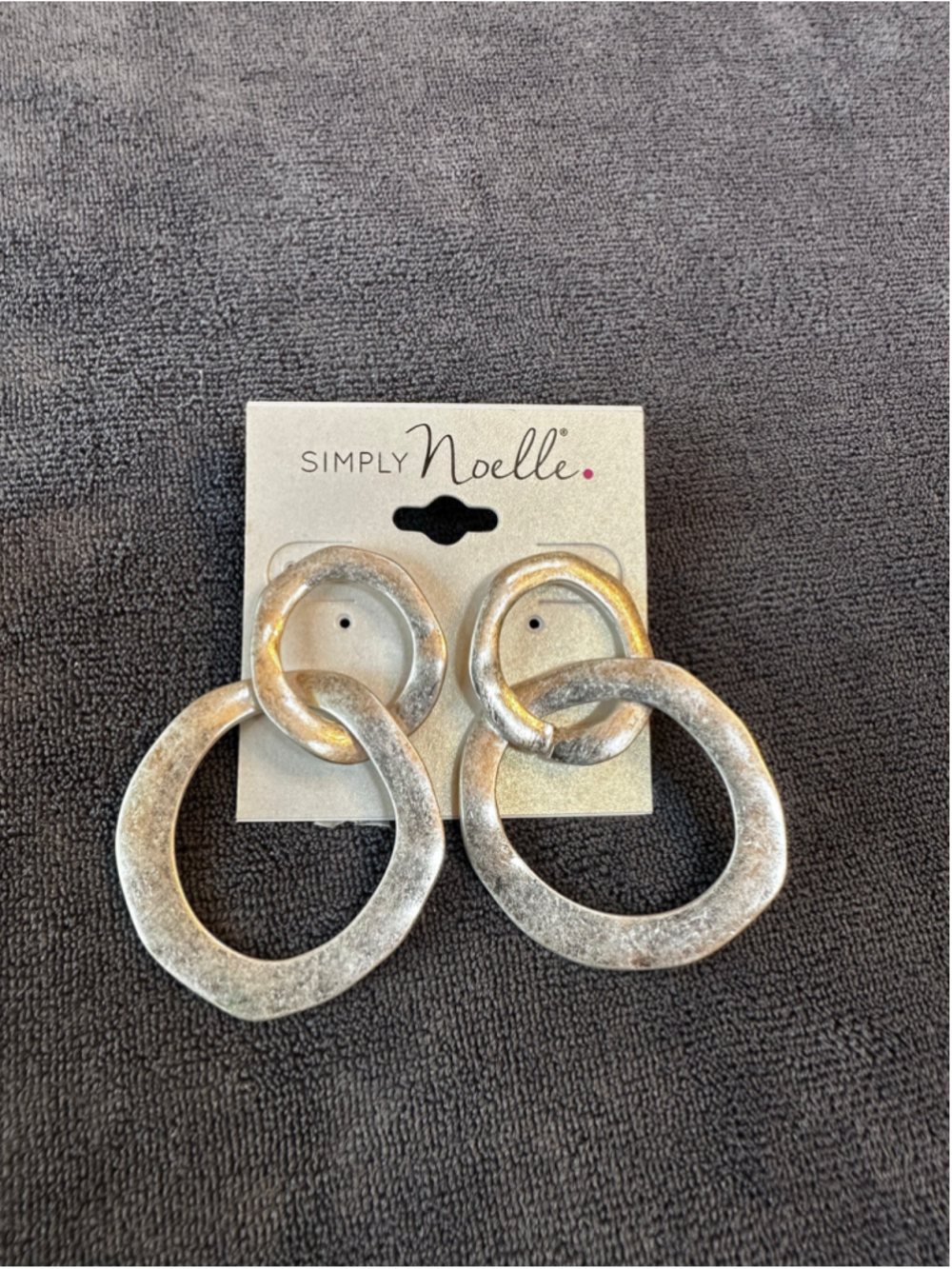 Women's Simply Noelle Silver Tone Linked Hoop Earrings